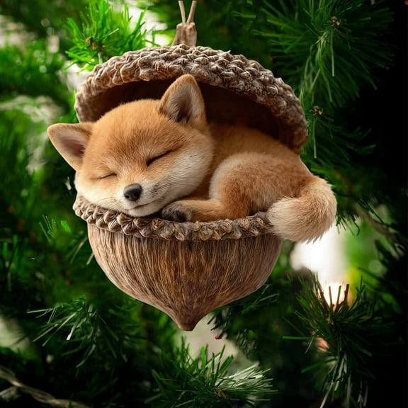 3.1" Animals Pinecone Ornament, 2D Acrylic Hanging Pendant, Cute Forest Animals in The Pinecone for Home Xmas Tree Window Door Party Holiday Easter Day