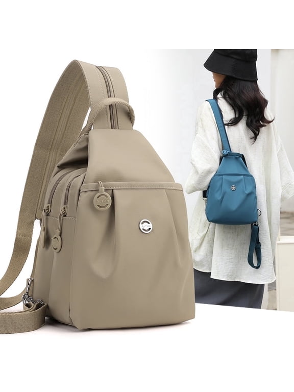 3 in 1 Anti Theft Travel Tote Bag, Oxford Clothlarge Convertible Capacity Backpack Bags, Waterproof Convertible Capacity Backpack, Lightweight Sling Crossbody Bag for Women (khaki)