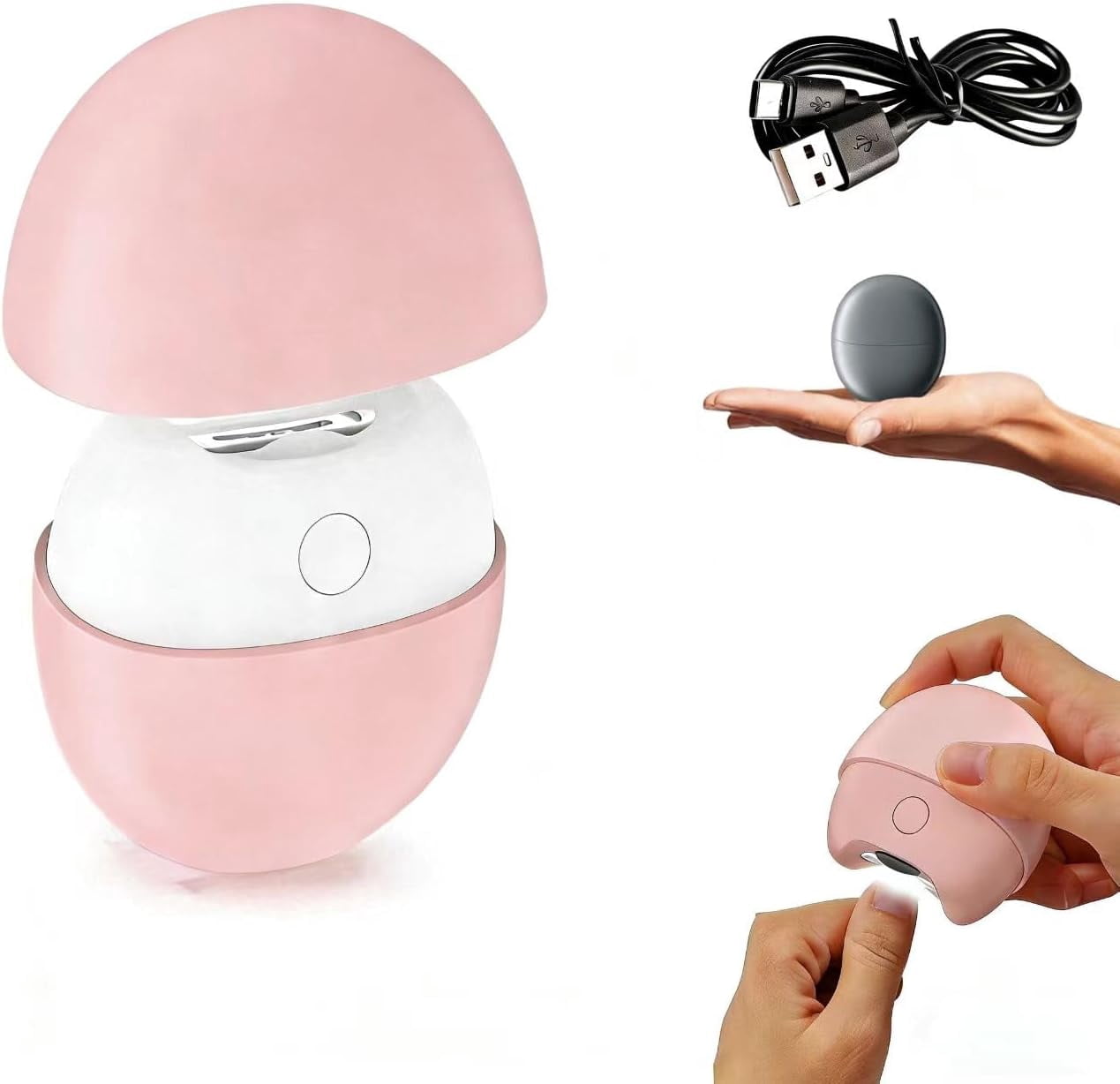 3 in 1 Automatic Electric Nail Clipper, 2026 New Smart Trimming & Polishing Nail Clipper, Automatic Nail Trimmer with Light and Nail Scraps Storage, Suitable for Adults, Elderly (Pink)
