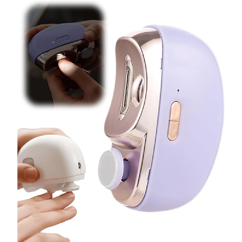 3 in 1 Automatic Electric Nail Clipper with Polishing, 2025 New Electric Nail Trimmer for Baby Adult Seniors, Electric Nail Clippers Nail File with Light Clip Storage 2 Speeds