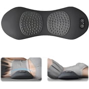 3 in 1 Back Massager with Heat, Lumbar Massage Pillow for Neck & Back Pain Relief, Traction Device with Vibration & Memory Foam Support, Plug-in Powered Home Office Massager