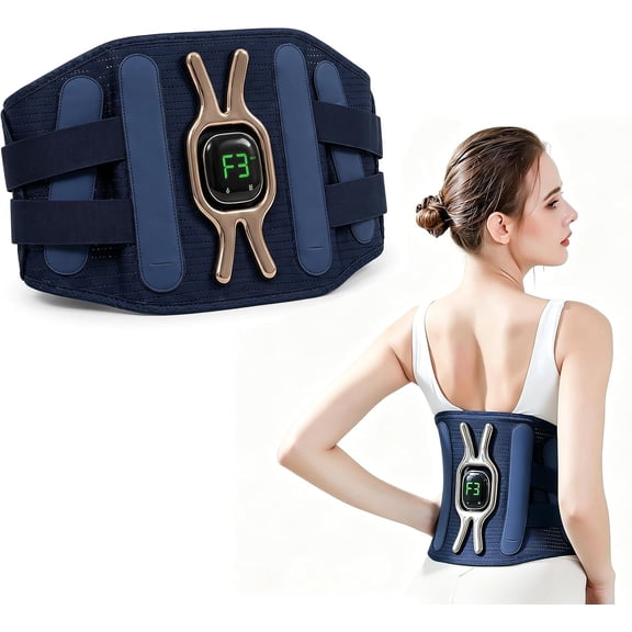 3 in 1 Back Massager with Infrared Heat and Vibration 2026 New, 15-Minute Home Relaxation Triple Method Lower Back Massager with Lumbar Arch Support with Adjustable Straps, Triple Fusion Massager
