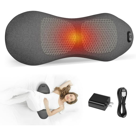 3 in 1 Back Massager, Multi-Function Lumbar Support, Adjustable Heat & Vibration Modes, Memory Foam for Lasting Comfort, Portable Design for Any Space