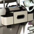 thumbnail image 1 of 3 in 1 Back Seat Organizer, 2026 Upgraded Multifunctional Car Seat Back Storage Box, Car Organizers and Storage Box with 2 Cup Holders, with Tissue Boxs and Hook, Drink Holder for Car (Off White), 1 of 7