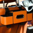 thumbnail image 1 of 3 in 1 Back Seat Organizer, 2026 Upgraded Multifunctional Car Seat Back Storage Box, Car Organizers and Storage Box with 2 Cup Holders, with Tissue Boxs and Hook, Drink Holder for Car (Orange), 1 of 7