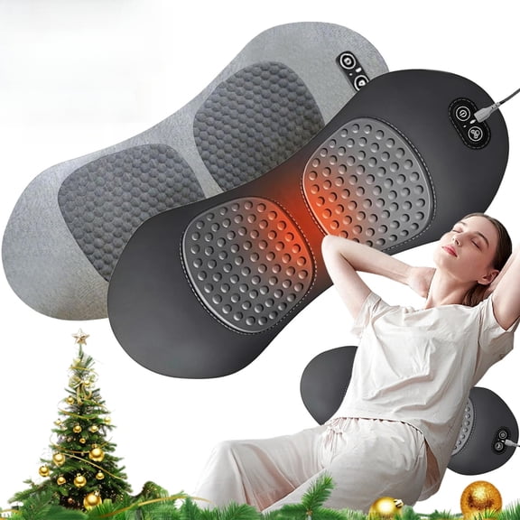 3 in 1 Back Therapy Upgraded Back Massager Triple Fusion Back Massager with Traction Vibration & Heat Portable Core Relief Electric Massage Cushion for Neck.