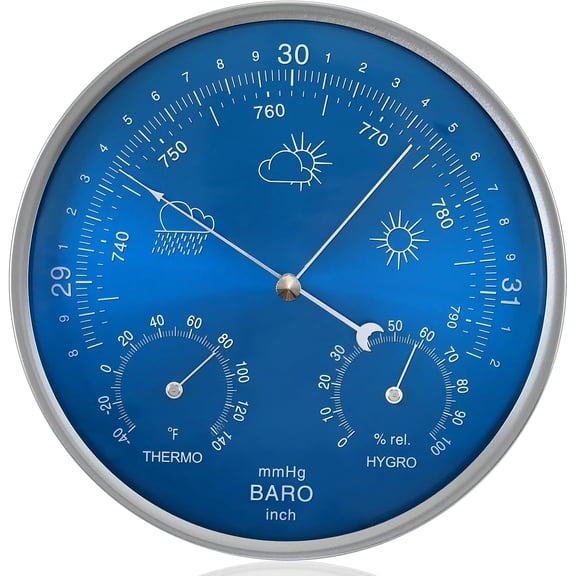 3 in 1 Barometer Thermometer Hygrometer, 7 in Diameter Dial Type Barometer, Traditional Weather Station, Barometers for Home and Office, Wall Mounted Design for Easy Indoor Outdoor Use$$