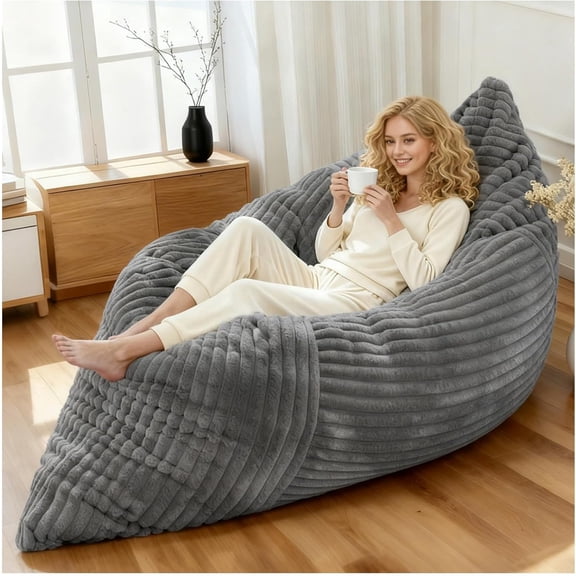 3 in 1 BeanBag Chair Convertible Sofa BedGiant Bean Bag Chairs for Adult,Reading Sleeper Chaise Lounge Chair Indoor Cloud Boneless Couch, Bedroom Living Room Furniture for Valentine Gift