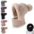 thumbnail image 1 of 3 in 1 Beanie Hat with Scarf and Mask, 2026 New Windproof Balaclava Scarf with Face Cover, Womens Knit Beanie Hat Fleece Lined Winter Scarf Mask Set Snow Caps, 1 of 7