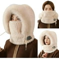 thumbnail image 1 of 3 in 1 Beanie Hat with Scarf and Mask，Furry Warm Winter Hat with and Ear Protections for Cold Weather Outdoor Activity Skiing Hiking ，Suitable for cold weather., 1 of 5