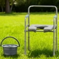 thumbnail image 1 of Bluelog Foldable Bedside Commode Chair,  Mobility Raised Toilet Seat, Shower Chair with Handle, Easy Installation, Gray, 1 of 10