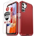 thumbnail image 1 of 3 in 1 Bundle Designed for Samsung Galaxy A05s Heavy Duty Case with 2 Clear Tempered Glass, Triple Layer Protection Shockproof Dropproof Dustproof Cover for Samsung Galaxy A05s, Red, 1 of 6