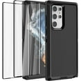 thumbnail image 1 of 3 in 1 Bundle Designed for Samsung Galaxy S24 Ultra Heavy Duty Case with 2 Clear Tempered Glass, Triple Layer Protection Shockproof Dropproof Dustproof Cover for Samsung Galaxy S24 Ultra, Black, 1 of 5