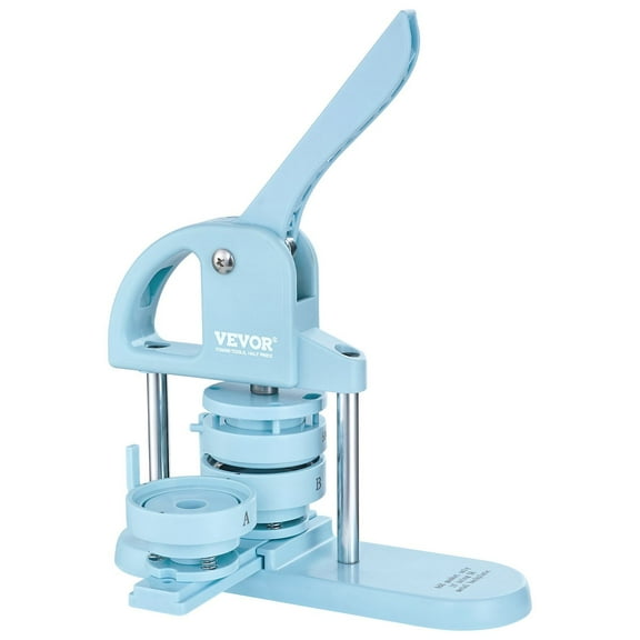 3 in 1 Button Maker Machine 1 1.25 2.28 Inch 25 32 58mm Pin Maker with 300pcs Button Parts Panda Magic Book Ergonomic Arc Handle Punch Press Kit for Children DIY Gifts Blue