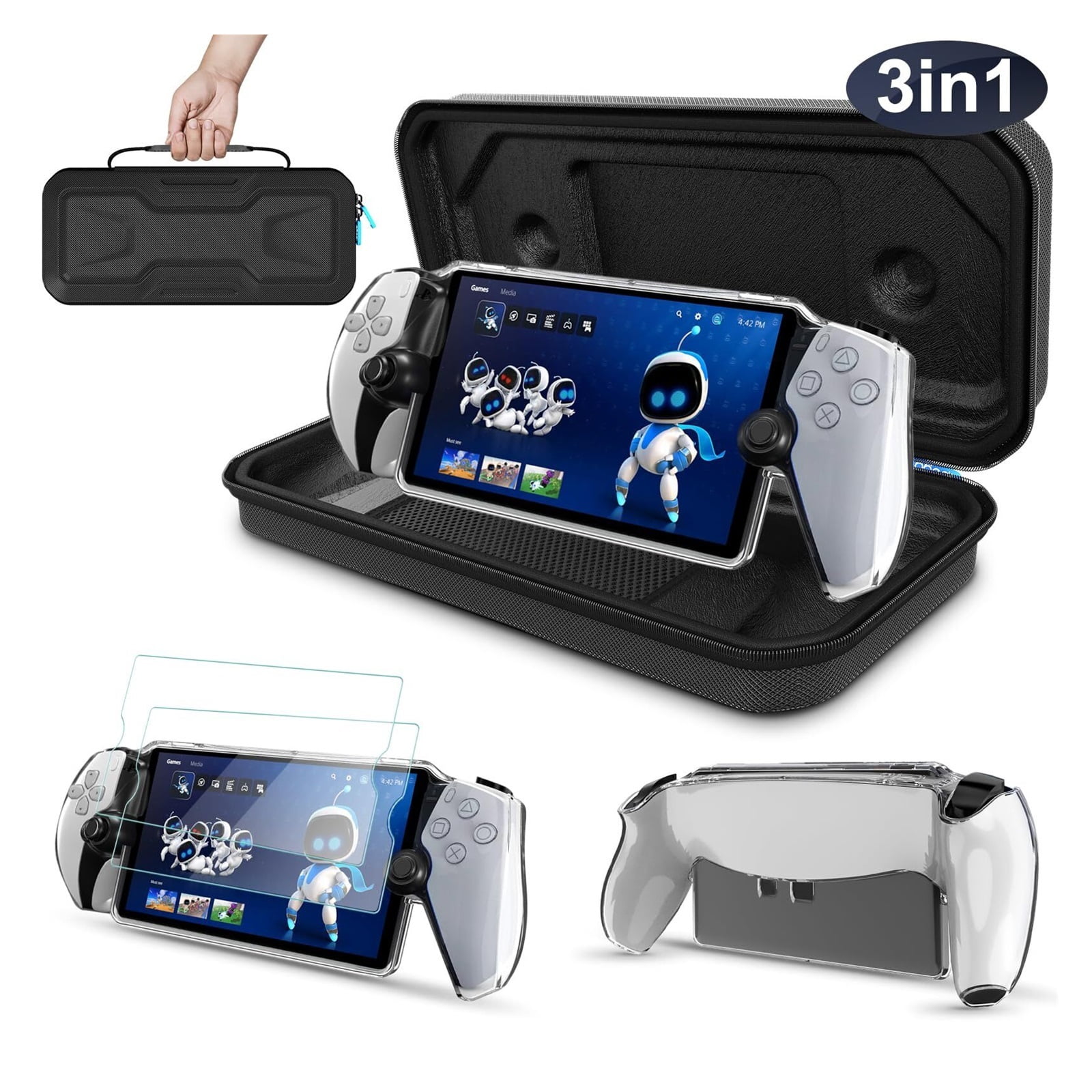 Ps Portal Case PlayStation Portal Protective Case & Screen Protectors - Clear TPU Cover With Tempered Glass PS Portal Protective Cover