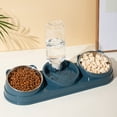 thumbnail image 1 of 3 in 1 Cat Bowl, Cat Food and Water Bowl Set with Water Dispenser and Stainless Steel Bowls, 15° Tilted Pet Raised Three Bowls for Indoor Cats, Small or Medium Sized Dogs, Cat Bowls Elevated, 1 of 6