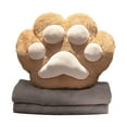 thumbnail image 1 of 3 in 1 Cat Paw Travel Pillow Blanket Set, Plush Combo with Compact Foldable Blanket, Soft Hand Warmer Muff & Cushion for Airplane Car Camping Office Nap Essentials & Home Decor, 1 of 3