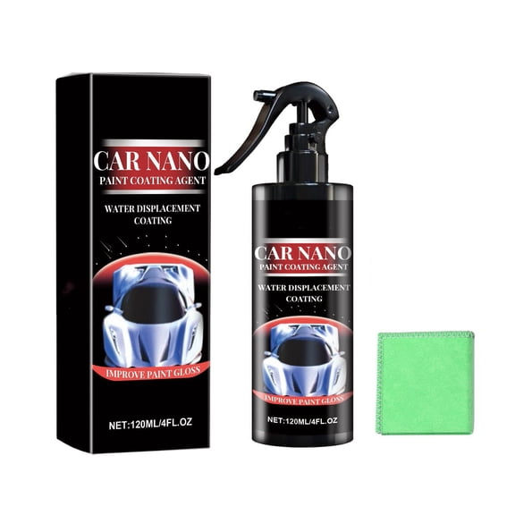 3 In 1 Ceramic Car Paint Coating Spray - Hydrophobic Waterless Wash, Scratch Repair, Polish & Gloss Enhancer with Nanotechnology Protection for All Cars, Trucks, SUVs - 120ml