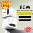 thumbnail image 1 of 3 in 1 Charger, 80 Watt 3 in 1 Charger, Scalable 80w Max Fast Charge Module with Type-C Cable and 2 USB Ports, 3-in-1 Charge Retractable All in One Charge for Phone, Laptops, White, 1 of 7