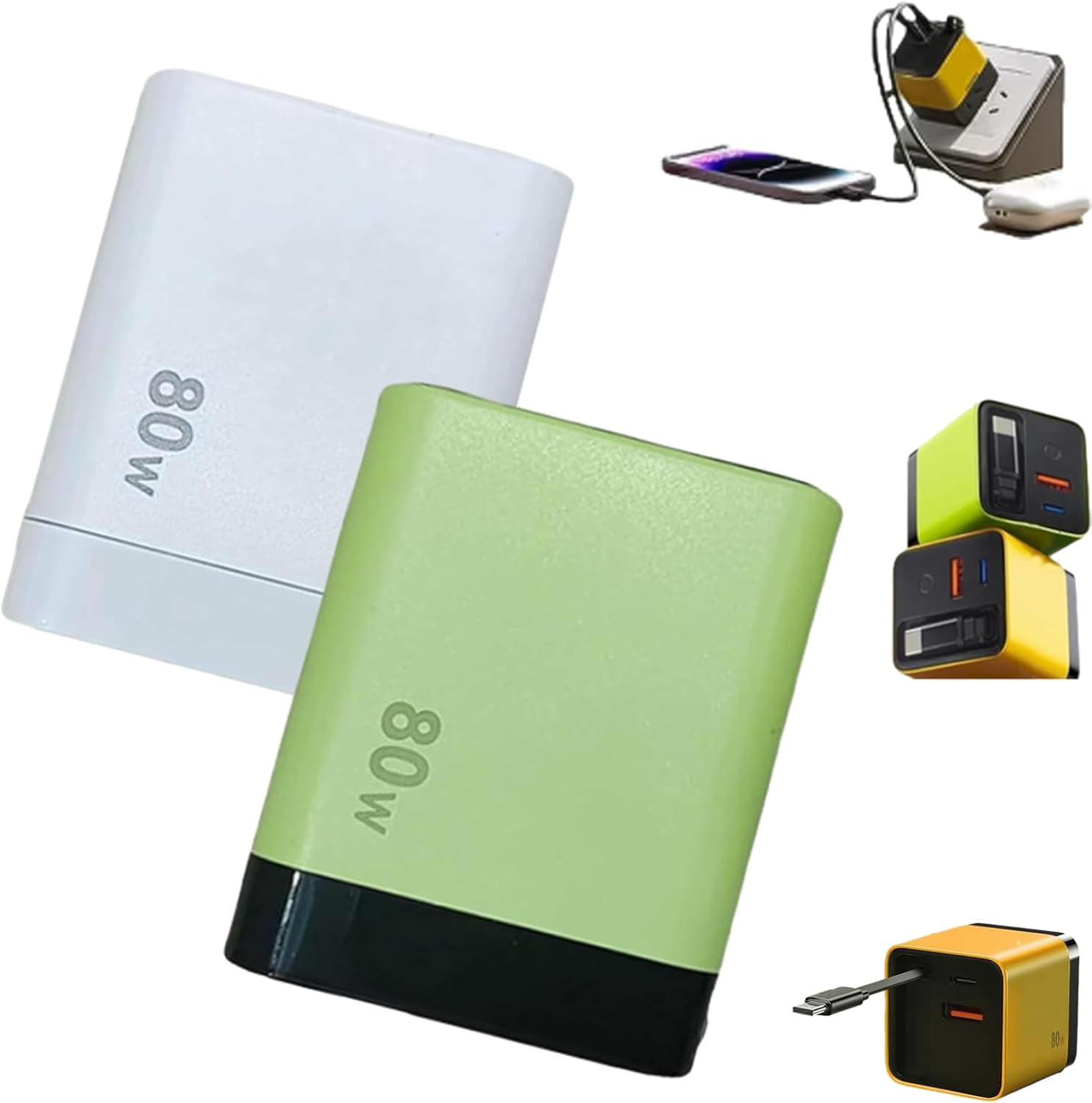 3 in 1 Charger Retractable 80W MAX Fast, Scalable 80w Max Fast Charger ...