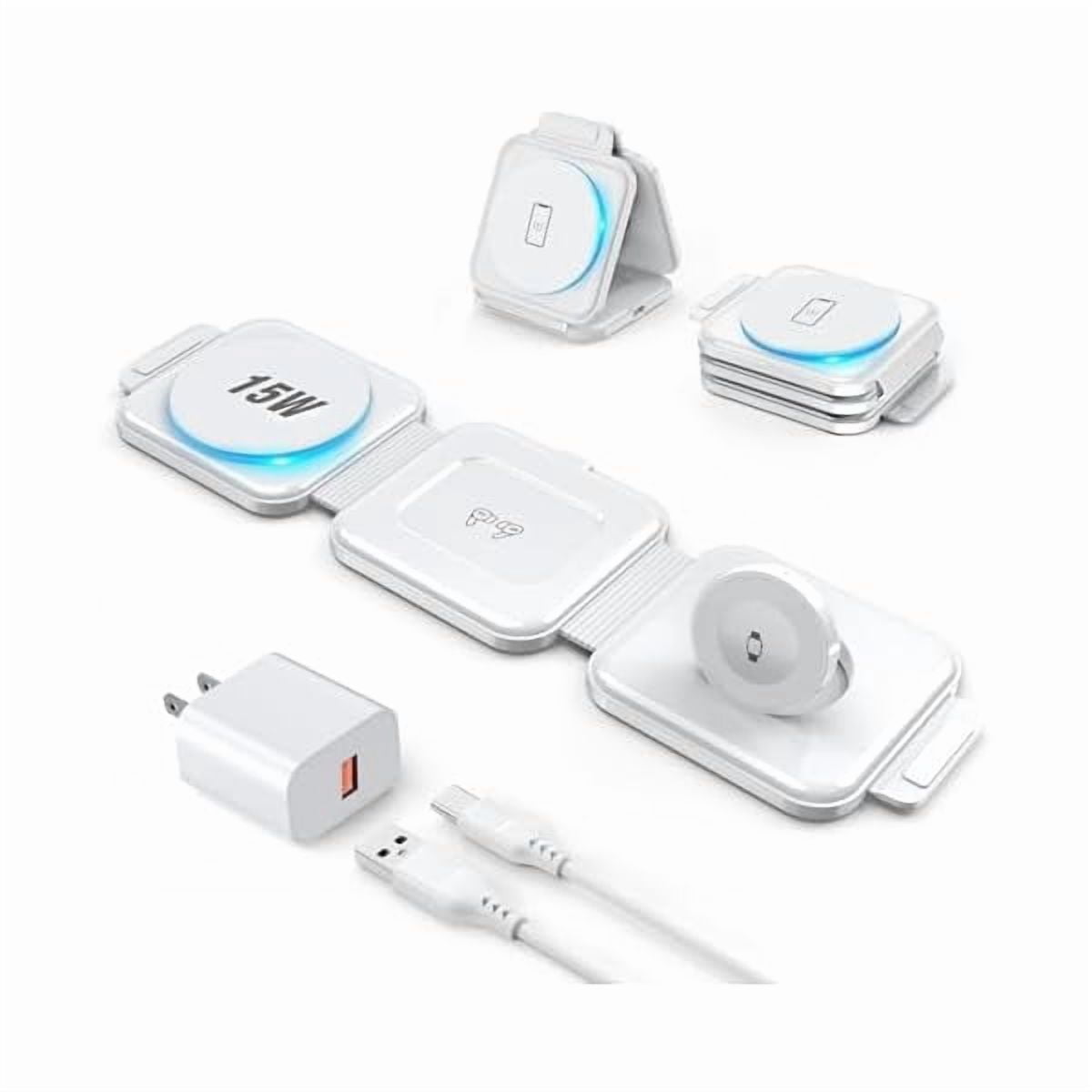 3 in 1 Charging Station for Apple Devices 20W Foldable Mag-Safe Charger for Travel Wireless Charger Pad for iPhone 16 15 14 13 12 Pro/Pro Max/Plus/Mini AirPods 2/3/Pro iWatch Ultra/8/7/SE/6/5/4/3/2