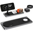 thumbnail image 1 of 3 in 1 Charging Station for Apple Devices, Faster Mag-Safe Charger Stand, Magnetic Wireless Charger Station for iPhone 15/14/13/12 Series, Apple Watch Series,  Pro(Black), 1 of 6