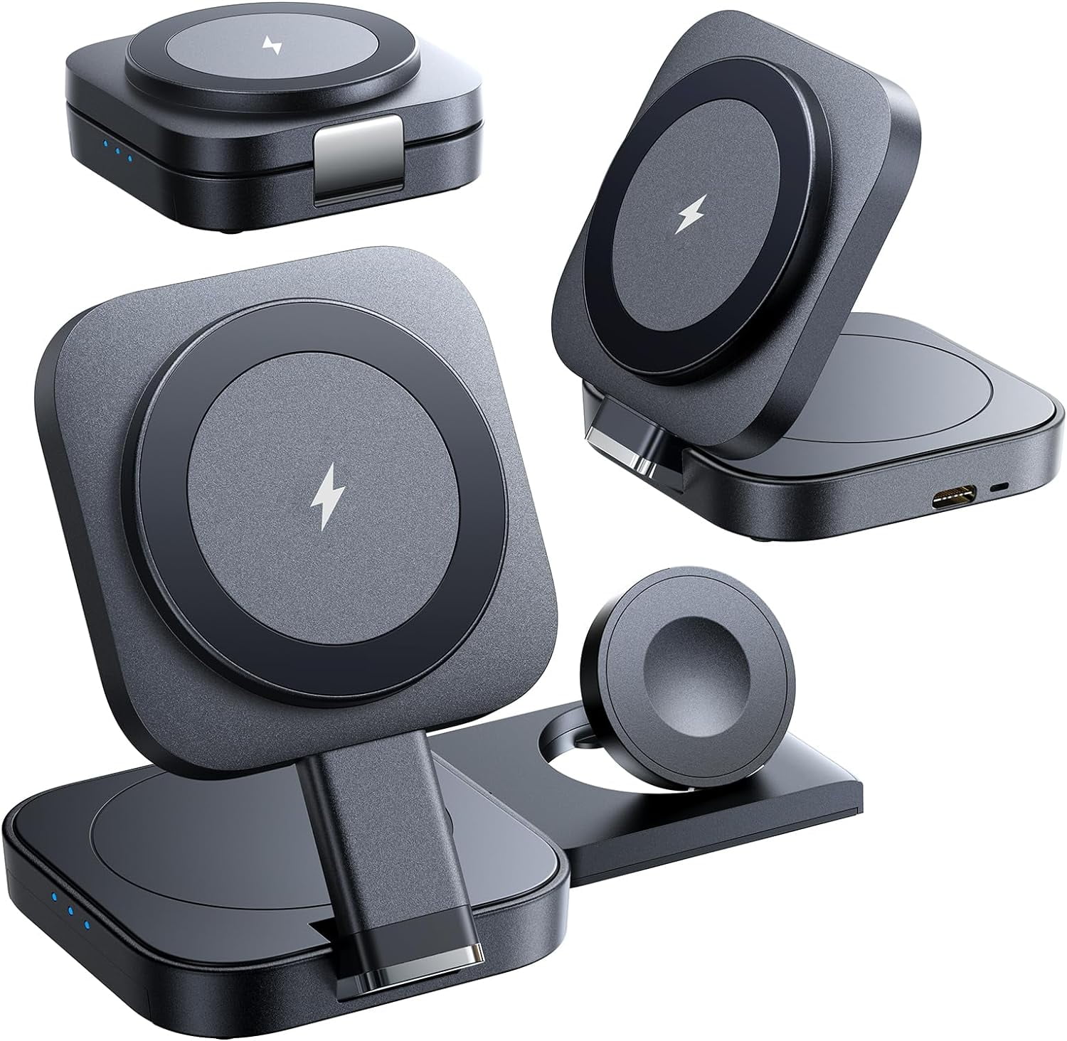 3 in 1 Charging Station for Apple Devices Magsafe Wireless Charger Pad for iPhone, Wireless Charging Station for Multiple Devices Fits iPhone 15 Pro Max Magsafe Charger Airpods I Watch
