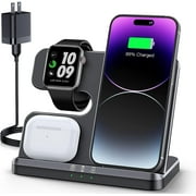 3 in 1 Charging Station for Apple Wireless Charger for iPhone 15 14 13 12 11 X 8 Series Wireless Charging Station for Multiple Devices for Apple Watch Charger f