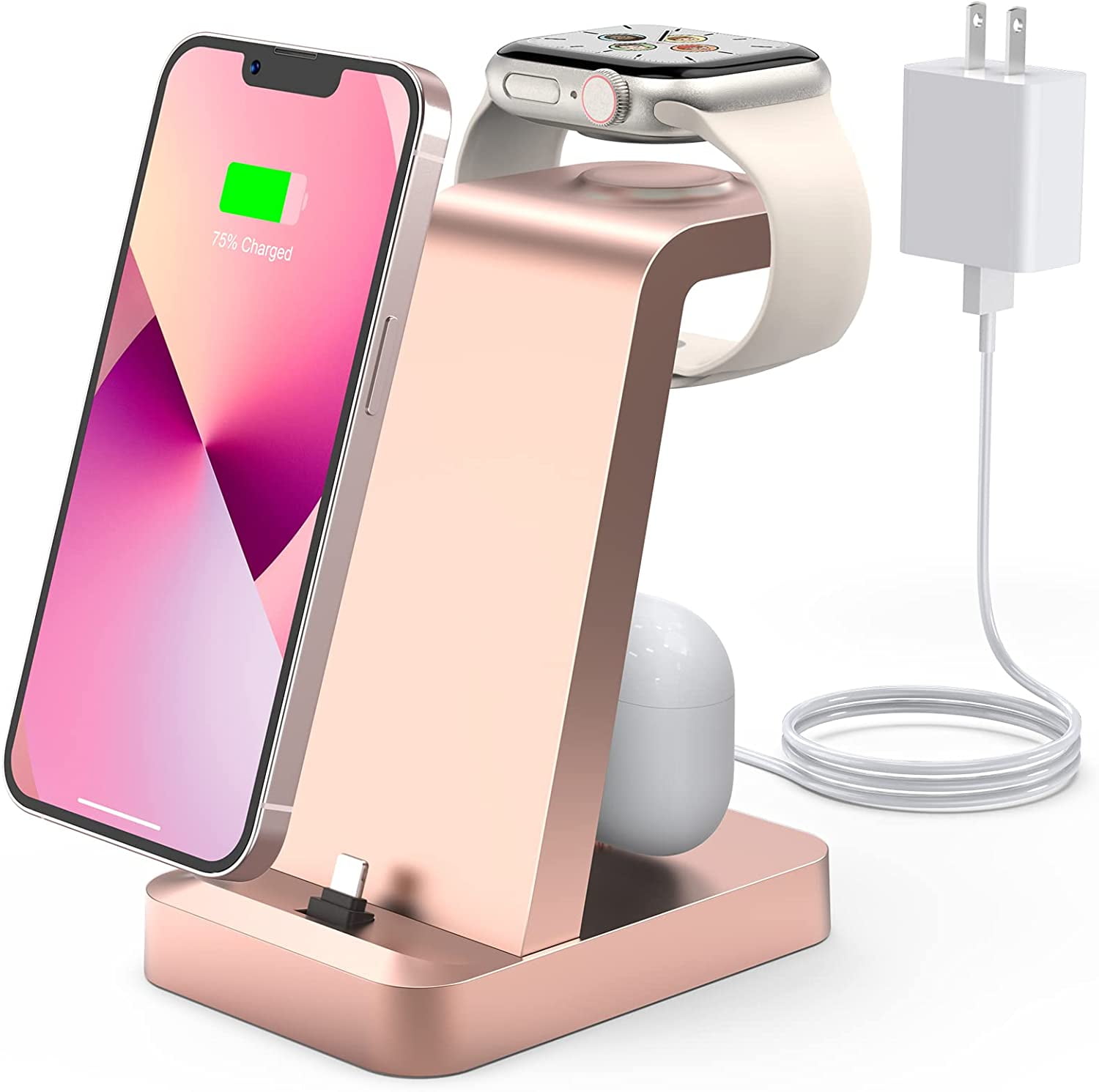ETEPEHI 3 in 1 Charging Station for iPhone, Wireless Charger for iPhone 15  14 13 12 11 X Pro Max & for Apple Watch - Charging Stand Dock for AirPods