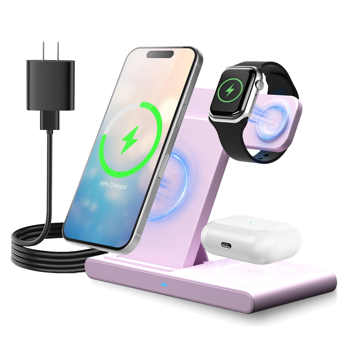 3 in 1 Wireless Charging Station for iPhone, Apple Watch, and AirPods