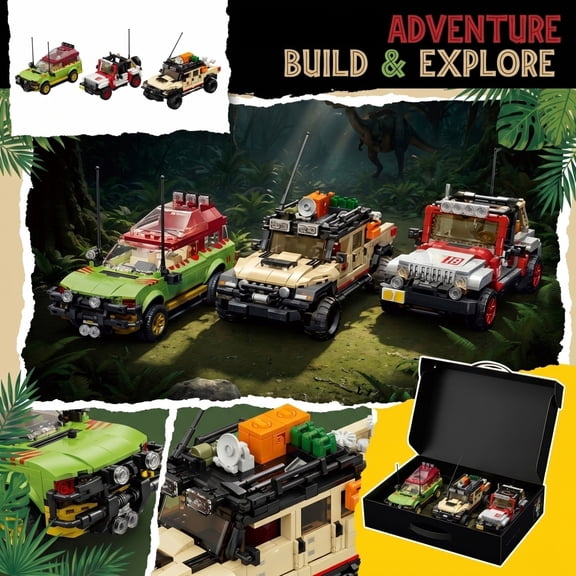 3 in 1 Classic off-Road Vehicle Building Block Sets, 1632 Pcs off Road Cars DIY Model Kit, Collectible and Display ORV Building Toys, Creative Birthday Gifts for Adults Teens 14+