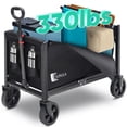 thumbnail image 1 of Sunula 330LBS Foldable Wagon Cart 3 in 1 Collapsible Grocery Wagon with Wheels, 2 Cup Holder, Folding Lightweight Utility Cart for Camping, Shopping, Garden, Beach, Pet Riding. Balck 1 Year Warranty, 1 of 8