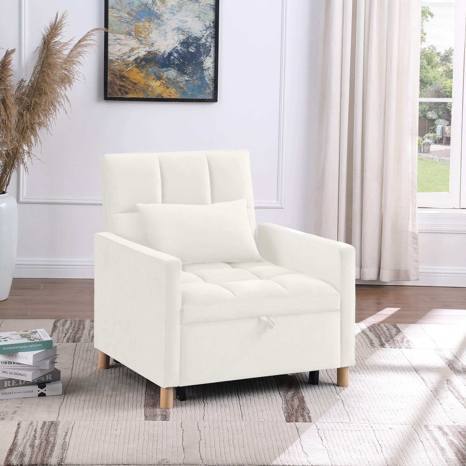 Tufted convertible chair discount