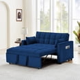 thumbnail image 1 of 3 in 1 Convertible Sleeper Sofa Bed, 55 Inch Modern Pull Out Couch Bed with Adjustable Backrest, Velvet Loveseat Sofa Bed with Pillows & Pockets for Living Room, 1 of 8