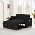 thumbnail image 1 of 3 in 1 Convertible Sleeper Sofa Bed, 55 Inch Modern Pull Out Couch Bed with Adjustable Backrest, Velvet Loveseat Sofa Bed with Pillows & Pockets for Living Room, 1 of 8