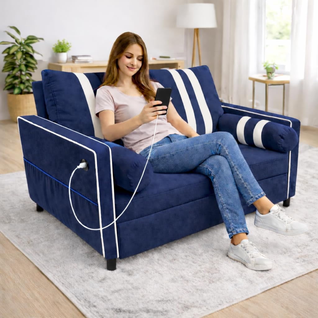 3 in 1 Convertible Sleeper Sofa Bed, Loveseat Sleeper Sofa Bed with ...