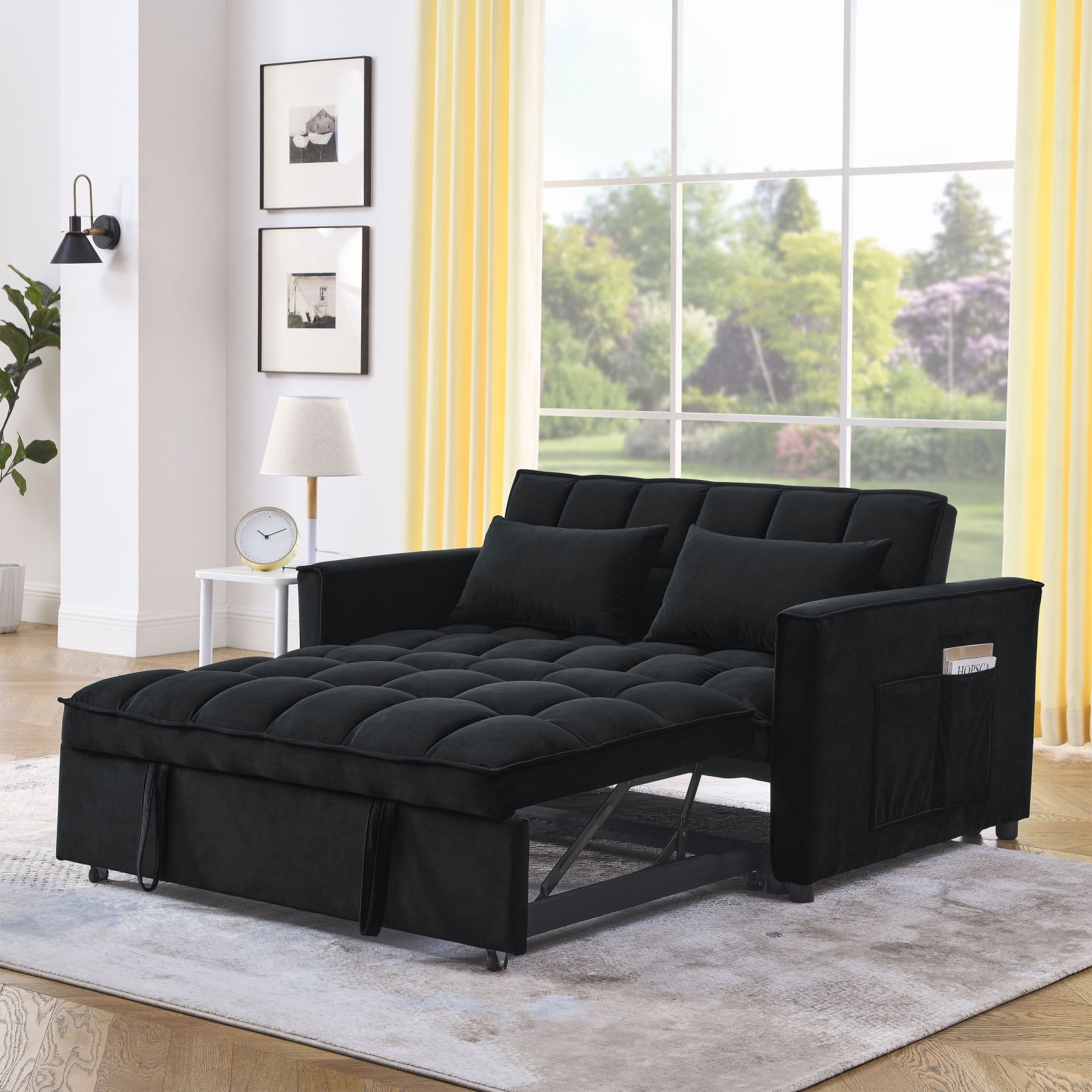 3 in 1 Convertible Sleeper Sofa Bed, Sleeper Sofa with Adjustable ...