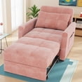 thumbnail image 1 of 3 in 1 Convertible Sofa Bed Chair, Pullout Single Sleeper Chair Bed with Adjustable Backrest, Spacious Multifunctional Sofa Couches for Living Room, Pink, 1 of 6