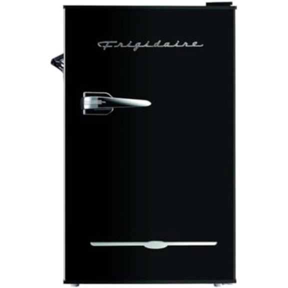 3.1 Cu Ft Black Retro Bar Fridge with Side Bottle Opener