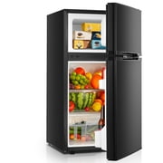 3.1 Cu.ft Mini Refrigerator 2 Doors with Ice Tray, Small Fridge with Temp Contorl for Bedroom, Office