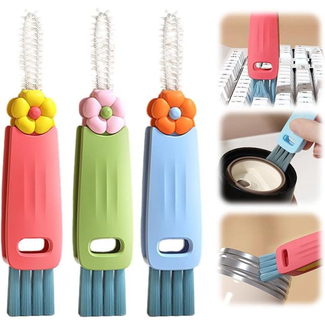 3 in 1 Cup Lid Cleaning Brush, 2024 New Crevice Cleaning Brush for Bottle Gap Tight Spaces Cup