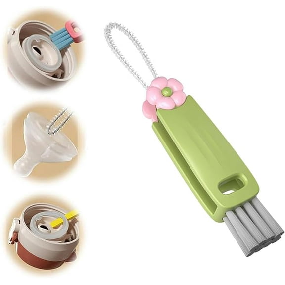 3 in 1 Cup Lid Cleaning Brush, 2025 New Crevice Cleaning Brush for Bottle Gap Tight Spaces, 3 in 1 Multifunctional Cleaning Portable Cup Lid Cleaner with Brush
