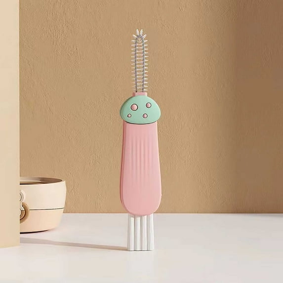 3 in 1 Cup Lid Crevice Cleaning Brush Set | Multifunctional Bottle & Straw Detail Cleaner | Portable Brush Kit for Water Bottles, Sports Mugs, Pacifiers | Kitchen Cleaning Tool