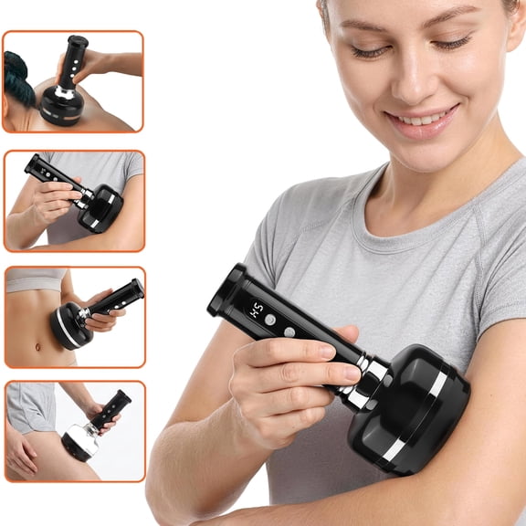 3 in 1 Cupping Massager Electric Gua Sha Tool with 30-Level Suction, Cordless Heating Vacuum Therapy Scraping Machine, Rechargeable Cupping Massage Tool with Auto-Off