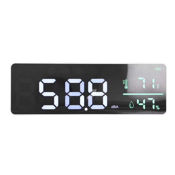 3 In 1 Decibel Meter LED Wall Mounted Sound Level Reader 30-130dB Noise Decibel Monitor with Temperature Humidity Meter Dual Display Backlight Home Office Classroom 10.6 inches / 26.9 cm