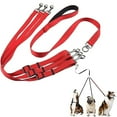 thumbnail image 1 of 3 in 1 Dog Leash 3 Way Dog Leash Multi Pet Leads Adjustable Triple Dog Coupler Traction Rope Nylon Traction Rope Dog Training Leash for Walking One, Two, Three Dogs, 1 of 10