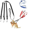 thumbnail image 1 of 3 in 1 Dog Leashes Multi Pet Leads 3 Way Dog Lead Splitter Pet Triple Lead Coupler Adjustable Detachable Nylon Traction Rope for One/Two/Three Dog Cats Pet Walking/Red, 1 of 9