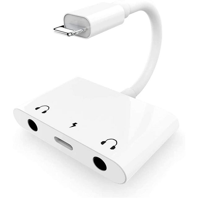 3 in 1 Dual Audio Jack Splitter Headphone Adapter with Charging Port 3