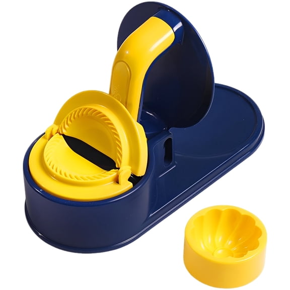 3 in 1 Dumpling Maker Press, Empanada Maker with 2.6 in / 6.5 cm Baozi Bun Mold, Food-Safe Manual Dough Presser and Skin Wrapper for Pierogi, Ravioli, Kitchen DIY Tool for Beginners, Blue
