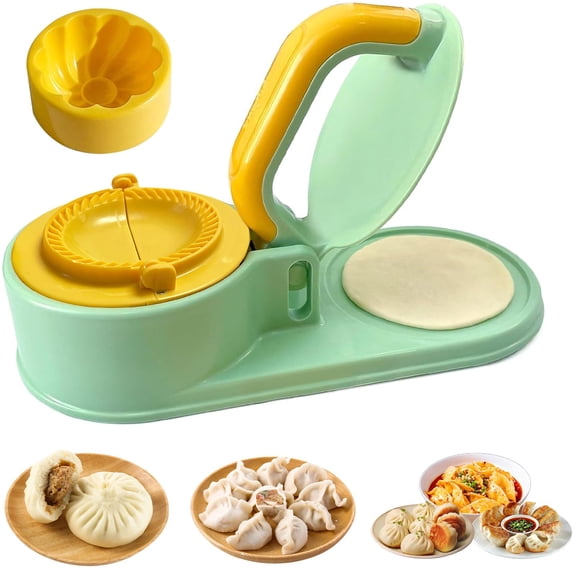 3 In 1 Dumpling Maker Press Empanada Maker, Baozi Bun Mold, Pastry Dumpling Wrapper Machine for Chinese Food, Ravioli, Pierogi, Hand Pie Light Green 1 Piece